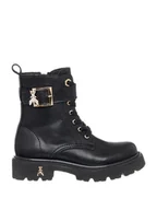 Botki damskie - Patrizia Pepe Skórzane botki w kolorze czarnym - miniaturka - grafika 1