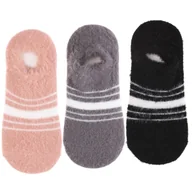 Skarpetki damskie - SKAREPTKI NISKIE STOPKI CIEPŁE BALERINKI FUTRZANE W PASKI MORAJ 3-PAR 38-41 - miniaturka - grafika 1