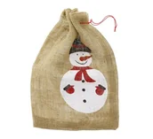 Opakowania i torebki na prezenty - GO Worek Mikołaja na prezenty z bałwankiem - 50 x 36 cm - miniaturka - grafika 1