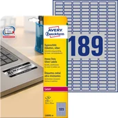 Etykiety do drukarek - Avery Zweckform Zweckform znamionowe A4 25,4 x 10 mm srebrne (L6008-20) - miniaturka - grafika 1