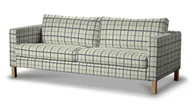 Pokrowce na meble - Dekoria pl pl Pokrowiec na sofę Karlstad rozkładaną ecru tło niebieska kratka 224 x 89 x 64 cm Avinon 1017-131-66 - miniaturka - grafika 1