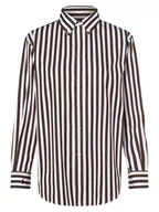Koszule damskie - Polo Ralph Lauren - Bluzka damska, brązowy|biały - miniaturka - grafika 1