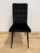 Krzesła - Krzesło do jadalni czarne welur OTTO VELVET na czarnym stelażu - miniaturka - grafika 1