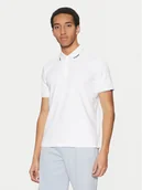 Koszulki męskie - Calvin Klein Polo K10K114130 Biały Regular Fit - miniaturka - grafika 1