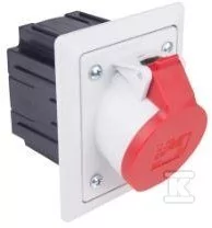 PCE Gniazdo tablicowe z puszką 16A 5P 400V /80x97/ szare IP44 TWIST 415-6pkg 415-6pkg - Gniazdka elektryczne - miniaturka - grafika 1