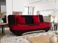 Sofy i kanapy - Sofa rozkładana LOANA – czarna / czerwona - miniaturka - grafika 1