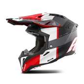 Kaski motocyklowe - Kask Cross Airoh Aviator 3 Szary/Matowy CzerwonyXL - miniaturka - grafika 1