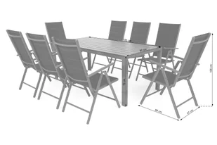 Meble ogrodowe aluminiowe Ibiza 185 cm Black / Black 8+1 - Meble ogrodowe - miniaturka - grafika 9