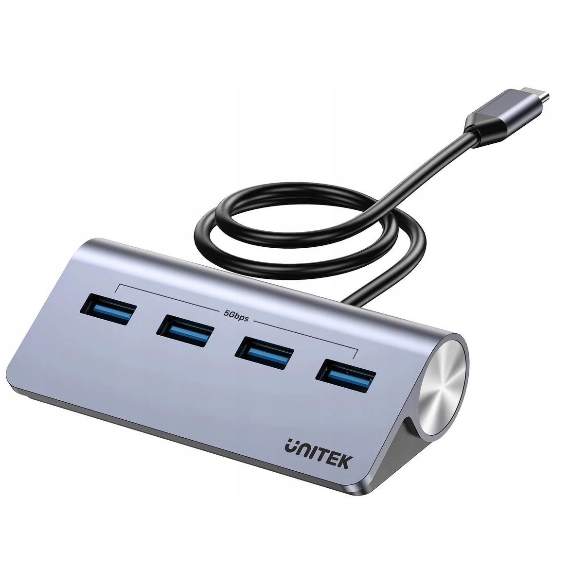 HUB USB Unitek Unitek Ergonomiczny hub USB-C 4x USB-A 5Gbps H1337BGY01