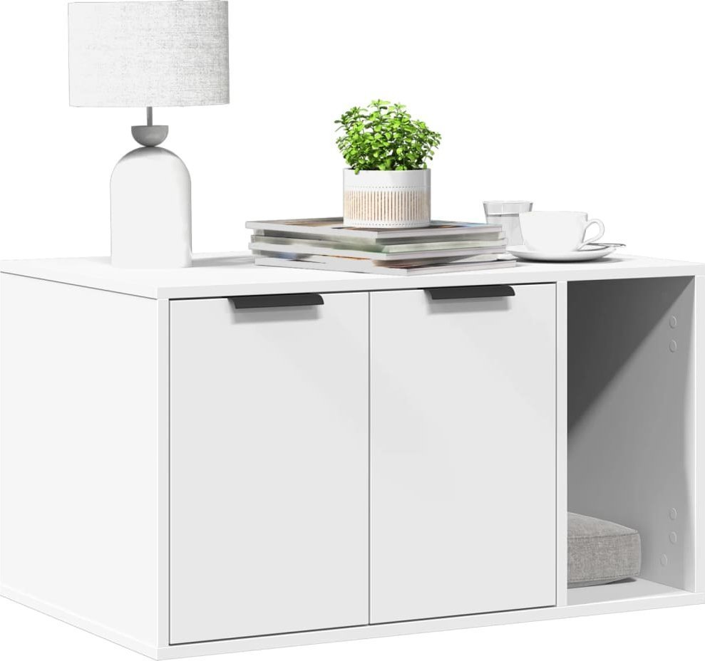 vidaXL vidaXL Szafka na kuwetę, biała, 80x50x45 cm, materiał drewnopochodny