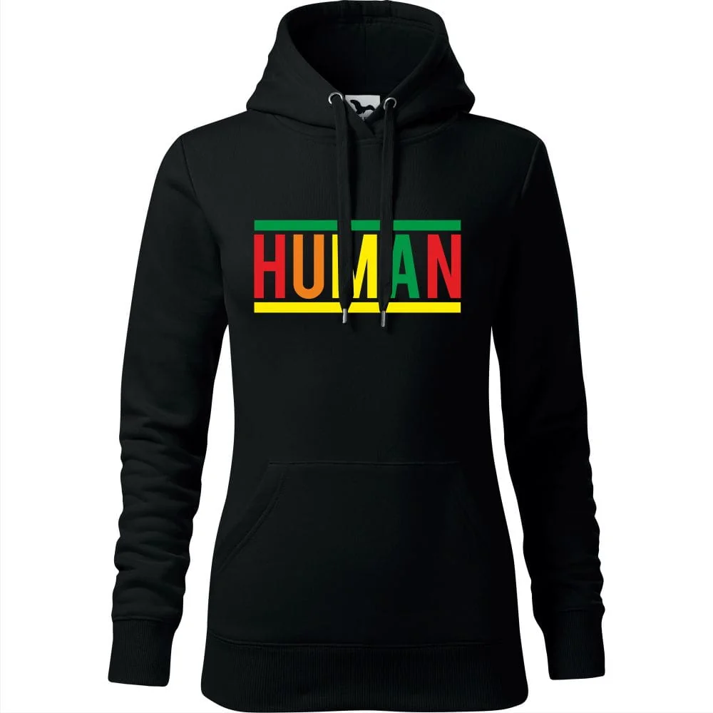 Damska Bluza Z Kapturem - Human Czarny Xs
