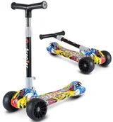 Hulajnogi - HULAJNOGA TRÓJKOŁOWA BALANSOWA DLA DZIECI SKŁADANA ŚWIECĄCĄ LED GUMOWE KOŁA - miniaturka - grafika 1