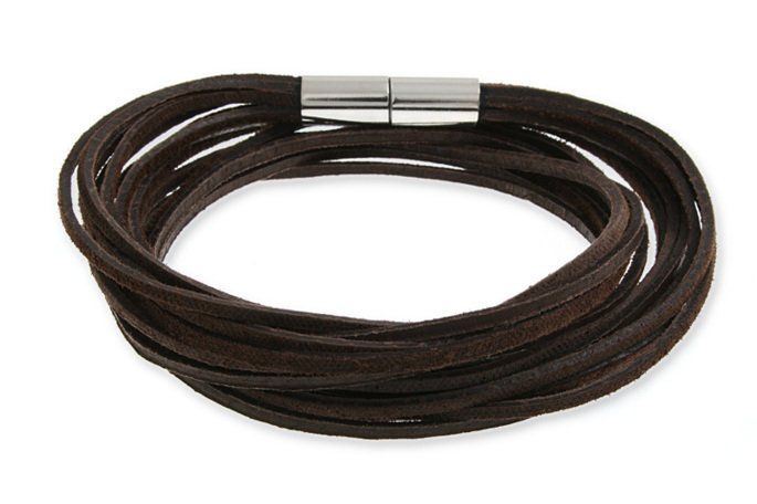 Skórzane Brązowe Rzemyki Z Magnesem