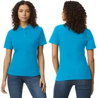 Koszulki i topy damskie - Koszulka POLO Polówka Damska BAWEŁNA Pique GIL64800 TURKUSOWA 2XL - miniaturka - grafika 1