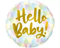 Baby shower i roczek - Balon foliowy CIR, Hello Baby, 18" - miniaturka - grafika 1