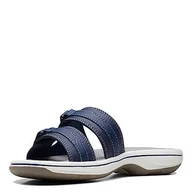 Sandały damskie - Clarks Dudziarz Brezza, Sandały damskie Ciabatta, 10,11,12,5,6,7,8,9 M damskie dla dorosłych, Syntetyczny granatowy, 39 EU - miniaturka - grafika 1