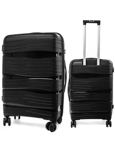 WALIZKA XL ŚREDNIA PP3 POLIPROPYLEN ZAMEK TSA CZARNY - Walizki - miniaturka - grafika 1