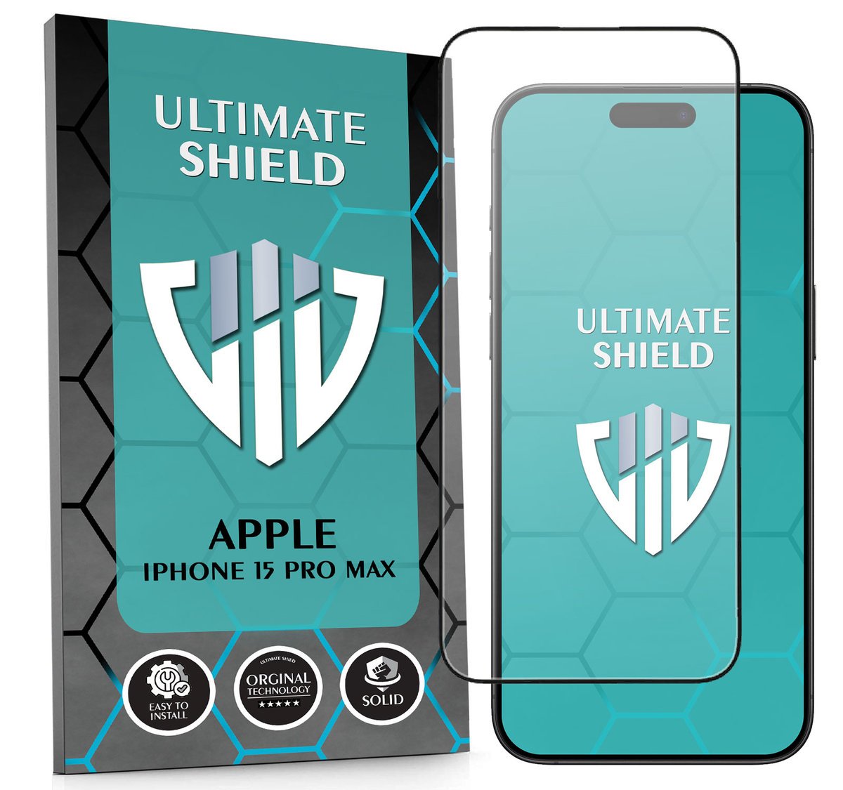 PANCERNE SZKŁO HARTOWANE 5D NA TELEFON CAŁY EKRAN DO IPHONE 15 PRO MAX