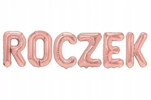 Balon Foliowy Napis Roczek Rose Gold Urodziny - Baby shower i roczek - miniaturka - grafika 1