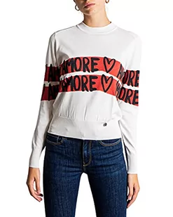 Desigual JERS Amore sweter damski, biały, XS - Swetry damskie - miniaturka - grafika 1