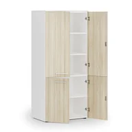 Szafy biurowe - Szafa biurowa pół-drzwi PRIMO WHITE, 1781 x 800 x 500 mm, biały/dąb naturalny - miniaturka - grafika 1