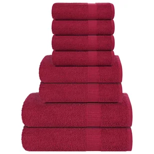 vidaXL 8-cz. zestaw ręczników, bordo, 360 g/m2, bawełna 100% - Ręczniki - miniaturka - grafika 1