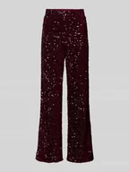 Spodnie damskie - Spodnie szerokie z cekinowym obszyciem model ‘KAM’ - miniaturka - grafika 1
