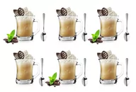 Szklanki - Zestaw 6 Szklanek z Uchem 200ml + 6 Łyżeczek, Kawa Herbata - miniaturka - grafika 1