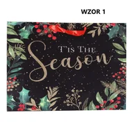 Opakowania i torebki na prezenty - Torebka na prezent świąteczna "Happy Holidays" 42x12x31 cm Mix wzorów - miniaturka - grafika 1