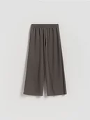 Spodnie i spodenki dla dziewczynek - Reserved - Bawełniane spodnie - ciemnoszary - miniaturka - grafika 1