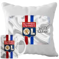Gadżety dla niej i dla niego - Kubek Poduszka Ol Lyon 330ml 40x40cm z Napisem Zestaw PIłkarski Napis - miniaturka - grafika 1