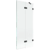 Parawany nawannowe - Mexen Lunar parawan nawannowy 2-skrzydłowy prawy 80 x 150 cm, transparent, gun gray szczotkowany - 897-080-100-66-00-P - miniaturka - grafika 1