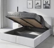 Łóżka - łóżko 180x200 tapicerowane z pojemnikiem kolor Biały od Interbeds - miniaturka - grafika 1