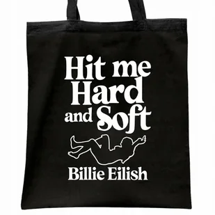 Torba bawełniana czarna na zakupy Billie Eilish Hit Me Hard And Soft - Torby i wózki na zakupy - miniaturka - grafika 1