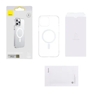 Baseus Crystal Case magnetyczne etui do iPhone 13 + szkło na ekran przezroczysty (kompatybilne z MagSafe) (ARJT000002) ARJT000002 - Etui i futerały do telefonów - miniaturka - grafika 7
