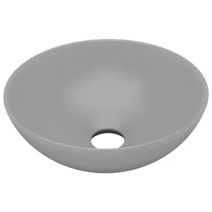 vidaXL Umywalka łazienkowa, ceramiczna, jasnoszara, okrągła - Umywalki - miniaturka - grafika 1