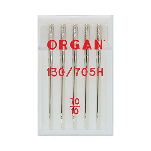 Organ Needles 5105070 igły maszynowe, kolor srebrny, rozmiar 70/10, 5 odliczonych