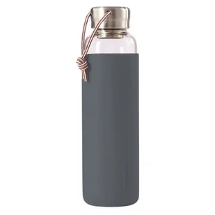 Black+Blum Butelka na wodę Black+Blum 0,6 l grafitowa szklana GR-WB-M015 - Shakery i bidony sportowe - miniaturka - grafika 1