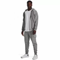 Spodnie sportowe męskie - Męskie spodnie dresowe Under Armour UA Rival Fleece Cargo Jogger - szare - UNDER ARMOUR - miniaturka - grafika 1