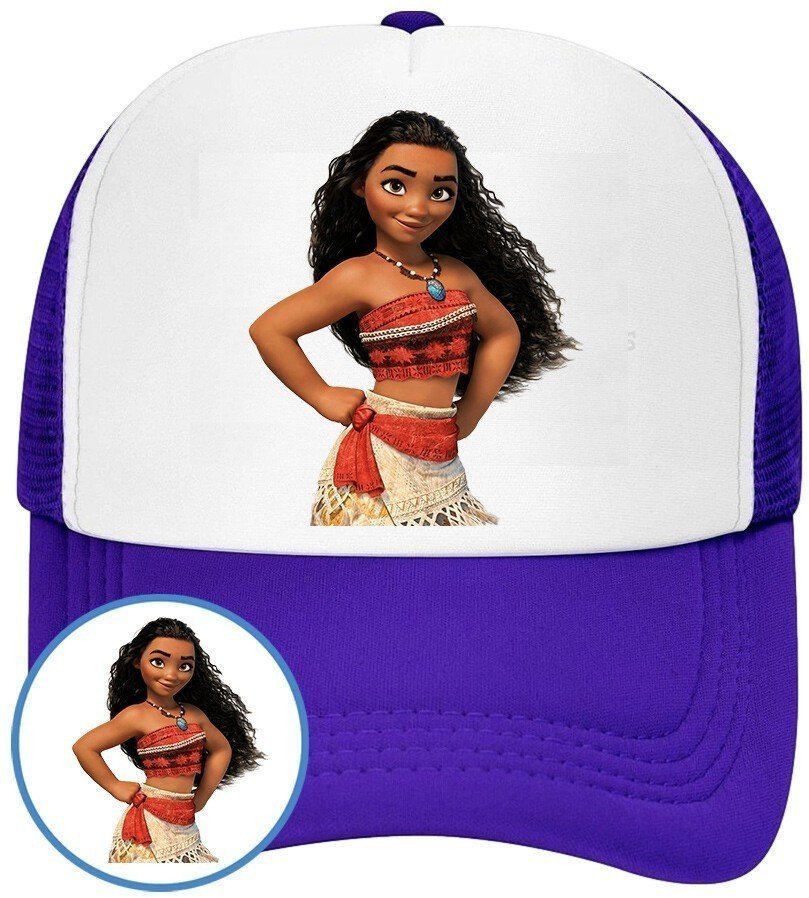 Czapka z Daszkiem Moana Niebieska z Nadrukiem Na Lato Siatka Bejsbolówka