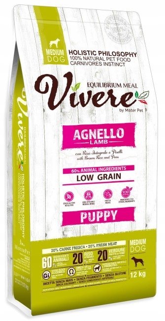 Vivere Dog Medium Puppy Lamb 3 kg