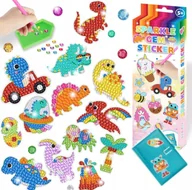 Zabawki kreatywne - NAKLEJKI haft diamentowy DINOZAURY mozaika - miniaturka - grafika 1