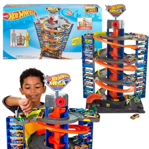 Hot Wheels City Zestaw Zakręcony Mega Garaż + Auto - Tory, garaże, parkingi - miniaturka - grafika 1