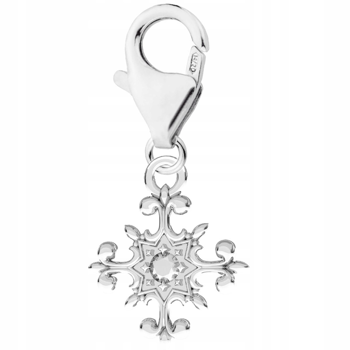 Zawieszka Srebrna z Krzyżem Cross Ozdobny Krzyż Krzyżyk Cyrkonia SREBRO 925