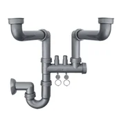 Syfony - GERMANLINE Syfon  zlewozmywakowy 1.5-komory bez spustu GL0006 - miniaturka - grafika 1