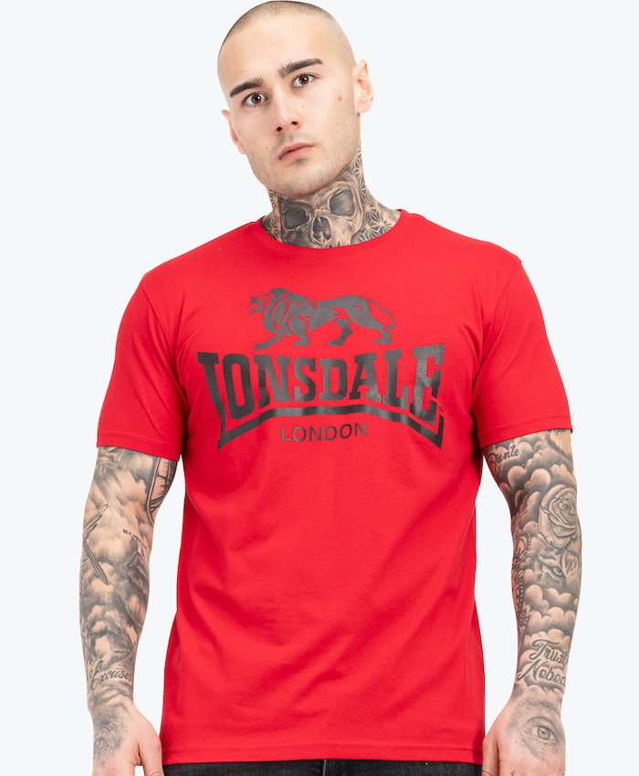T-shirt LONSDALE LOGO czerwony-L