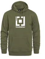 Bluzy męskie - bluza męska HORSEFEATHERS LEADER SWEATSHIRT Loden Green - miniaturka - grafika 1