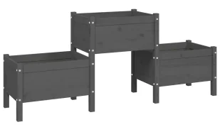 Szara drewniana donica ogrodowa H4-M12 - Donice Szara drewniana donica ogrodowa H4-M12 - Donice - miniaturka - grafika 1