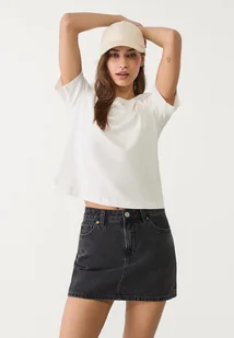 Stradivarius D60 Jeansowa spódnica mini Ciemnoszary 38 - Spódnice - miniaturka - grafika 1