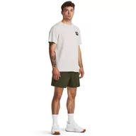 Spodnie sportowe męskie - Męskie spodenki treningowe Under Armour Project Rock 5" Woven Short - oliwkowe/khaki - UNDER ARMOUR - miniaturka - grafika 1